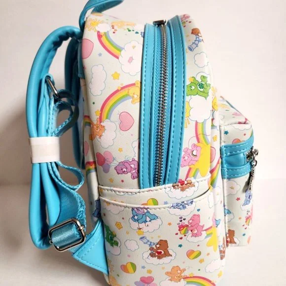 Loungefly Care Bears Mini Backpack 40th Anniversary All Over Pattern Bag - Picture 4 of 11